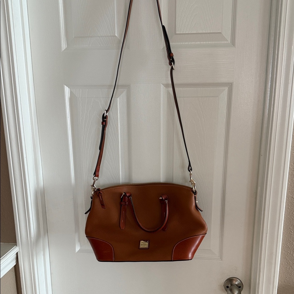 Dooney & Bourke Brown and Tan Leather Crossbody Bag